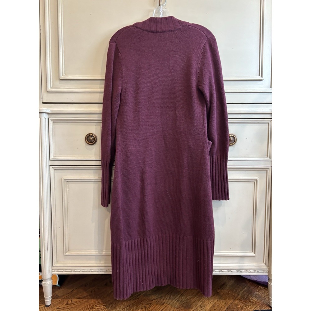 Neiman Marcus‎ Cashmere Full Length Purple Button Up Cardigan Duster Knit Small - Picture 9 of 10